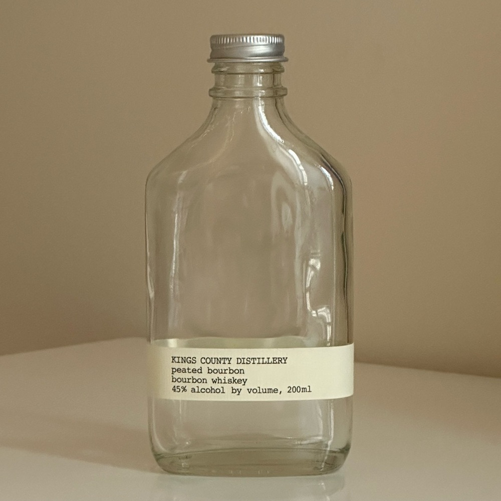 Flat glass flask bottle